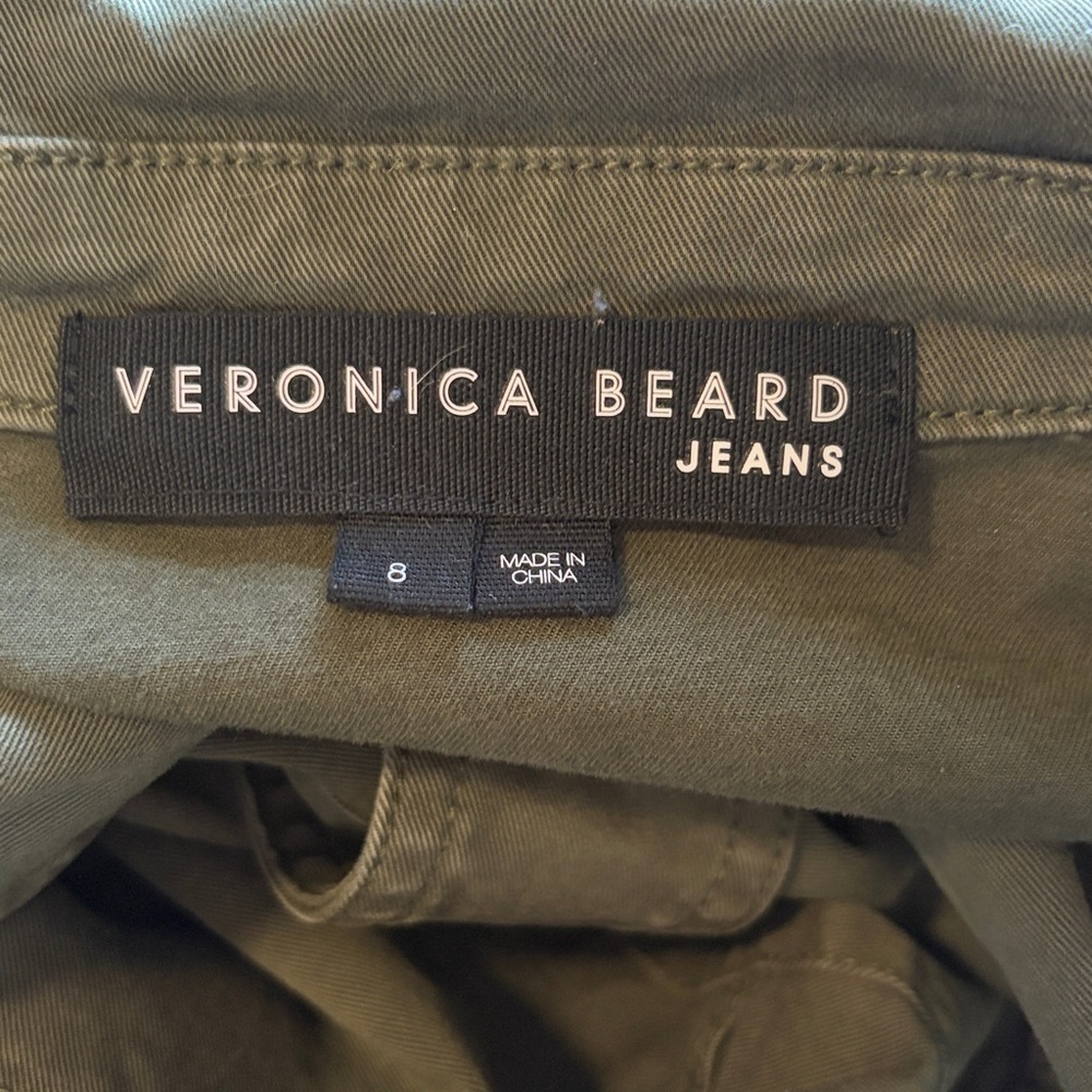 Veronica Beard Jax Dress Army Green Shirtdress Cap Sleeve Mini Cargo Sz 8 - Picture 11 of 16
